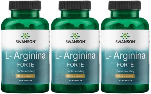 3 x L-Arginine Forte 850mg 90 kaps, Swanson.webp