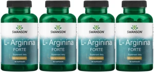 4 x L-Arginine Forte 850mg 90 kaps, Swanson