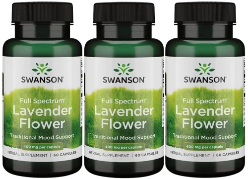3 x Lavender flower - Lawenda 400mg 60kaps, Swanson.webp