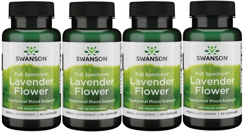 4 x Lavender flower - Lawenda 400mg 60kaps, Swanson.webp
