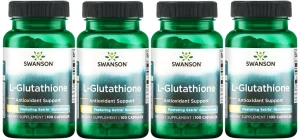 4 x L-Glutathione - L-Glutation 100mg 100kaps, Swanson