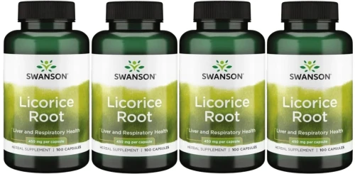 4 x Licorice Root - Lukrecja 450mg 100caps, Swanson.webp