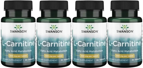 4 x L-Carnitine - L-karnityna 500mg 30 tabl, Swanson.webp