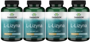 4 x L-Lizyna 500mg 100kaps, Swanson