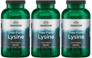 3 x Free-Form Lysine L-Lizyna 500mg 300 kaps, Swanson