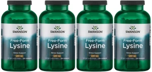 4 x Free-Form Lysine L-Lizyna 500mg 300 kaps, Swanson