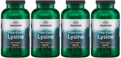 4 x Free-Form Lysine L-Lizyna 500mg 300 kaps, Swanson.webp