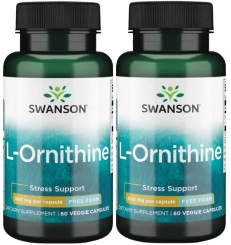 2 x L-Ornithine - L-Ornityna 500mg 60kaps, Swanson.webp