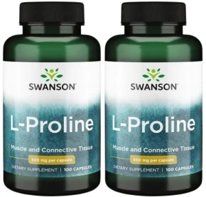 2 x L-Proline - L-Prolina 500mg 100kaps, Swanson