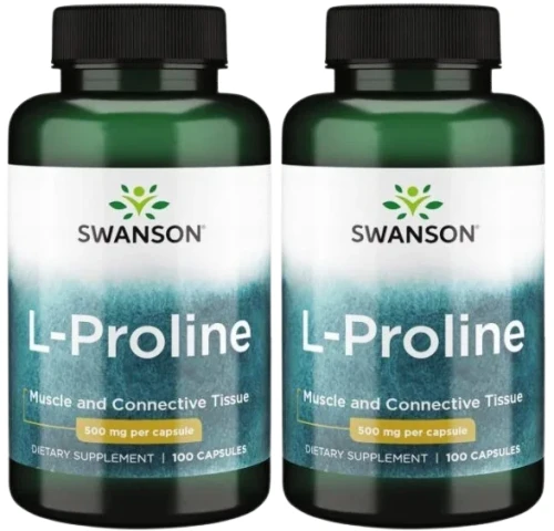 2 x L-Proline - L-Prolina 500mg 100kaps, Swanson.webp