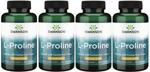 4 x L-Proline - L-Prolina 500mg 100kaps, Swanson