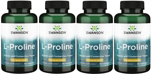 4 x L-Proline - L-Prolina 500mg 100kaps, Swanson.webp
