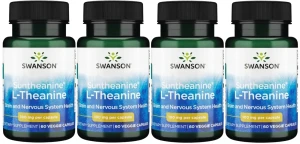 4 x L-Theanine - L-Teanina 100mg 60 kaps., Swanson