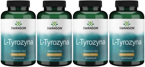 4 x L-Tyrozyna 500mg 100 kaps, Swanson.webp