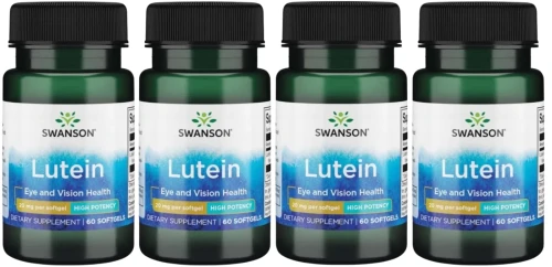 4 x Lutein - Luteina 20mg 60sgels, Swanson.webp