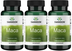 3 x Swanson Maca 500mg 100 kapsułek - Pamięć Koncentracja Libido Energia