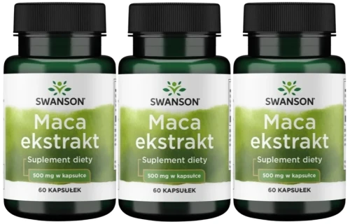 3 x Maca ekstrakt 500mg 60 kaps, Swanson.webp
