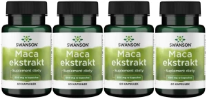 4 x Maca ekstrakt 500mg 60 kaps, Swanson