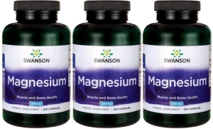 3 x Magnesium - Magnez (tlenek) 200mg 250kaps, Swanson