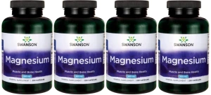 4 x Magnesium - Magnez (tlenek) 200mg 250kaps, Swanson
