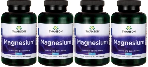 4 x Magnesium - Magnez (tlenek) 200mg 250kaps, Swanson.webp