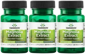 3 x Swanson Magnolia Extract 200mg 30 kapsułek - Układ Nerwowy Spokój