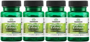 Zestaw 4x Swanson Magnolia Extract 200mg 30 kapsułek - Układ Nerwowy Spokój