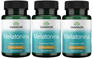 3 x Melatonina 1mg 120 kaps, Swanson