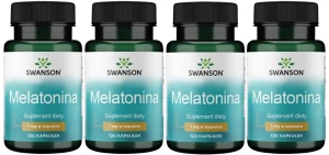 4 x Melatonina 1mg 120 kaps, Swanson