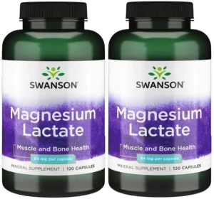 2 x Magnesium Lactate - Mleczan magnezu 84mg 120kaps, Swanson