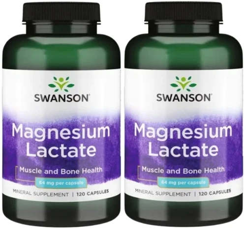 2 x Magnesium Lactate - Mleczan magnezu 84mg 120kaps, Swanson.webp