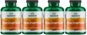4 x Niacinamide 500mg 250 kaps, Swanson