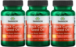 3 x Black Cumin Seed Oil - Olej z czarnego kminku 500mg 60 kaps., Swanson