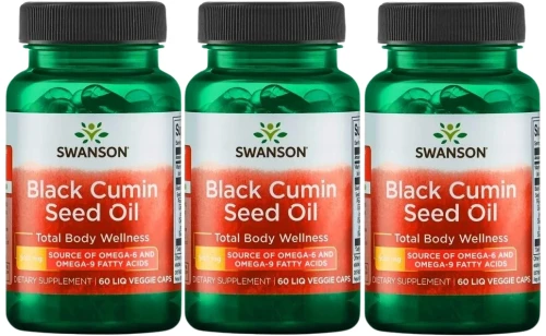 3 x Black Cumin Seed Oil - Olej z czarnego kminku 500mg 60 kaps., Swanson.webp