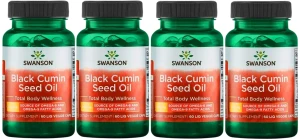 4 x Black Cumin Seed Oil - Olej z czarnego kminku 500mg 60 kaps., Swanson