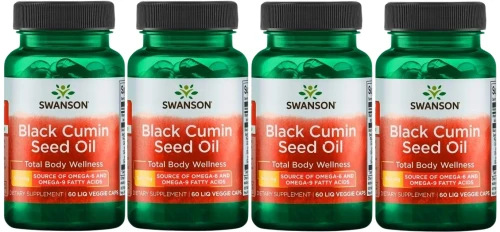 4 x Black Cumin Seed Oil - Olej z czarnego kminku 500mg 60 kaps., Swanson.webp