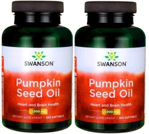 2 x Pumpkin Seed Oil - Olej z pestek dyni 1000mg 100 żelek, Swansons
