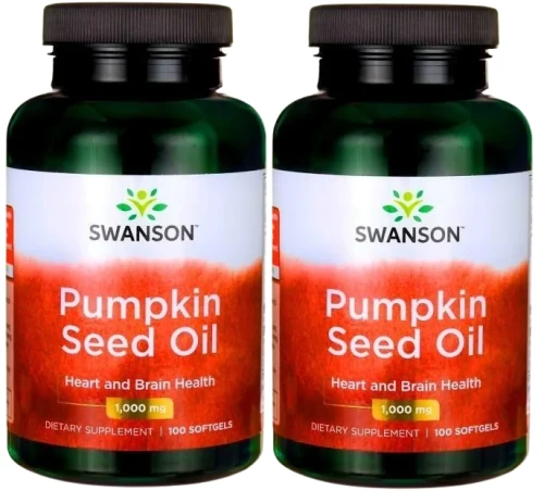 2 x Pumpkin Seed Oil - Olej z pestek dyni 1000mg 100 żelek, Swanson.webp