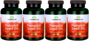 4 x Pumpkin Seed Oil - Olej z pestek dyni 1000mg 100 żelek, Swanson
