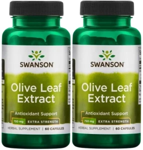 2 x Olive Leaf Extract 750mg 60 kaps, Swanson