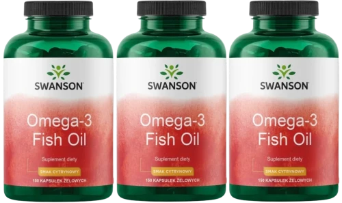 3 x Omega-3 Fish Oil (smak cytrynowy) 150 żelek, Swanson.webp