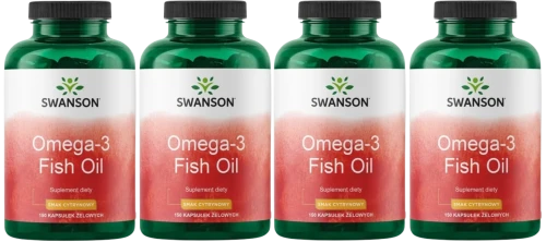 4 x Omega-3 Fish Oil (smak cytrynowy) 150 żelek, Swanson.webp