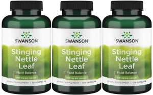 3 x Stinging Nettle Leaf - Pokrzywa (liście) 400mg 120 kaps, Swanson