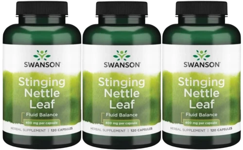 3 x Stinging Nettle Leaf - Pokrzywa (liście) 400mg 120 kaps, Swanson.webp