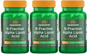 3 x R-Fraction Alpha Lipoic Acid - R-ALA 100mg 60kaps, Swanson