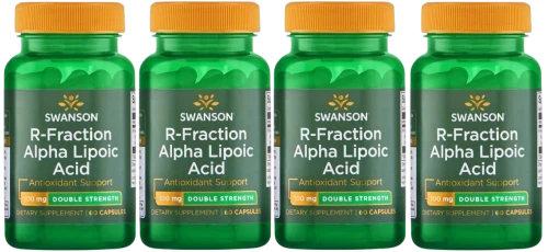 4 x R-Fraction Alpha Lipoic Acid - R-ALA 100mg 60kaps, Swanson.webp