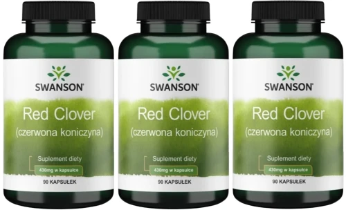 3 x Red Clover (Czerwona koniczyna) 430mg 90kaps, Swanson.webp