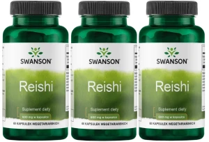 3 x Reishi 600mg 60 kapsułek, Swanson