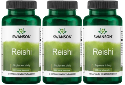 3 x Reishi 600mg 60 kapsułek, Swanson.webp