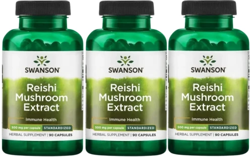 3 x Reishi Mushroom Extract 90kaps, Swanson.webp